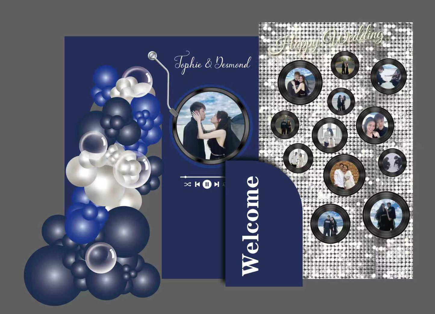 私人訂製黑膠唱片迎賓婚禮佈置Bespoke Vinyl Record Wedding Decoration