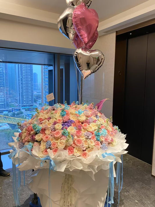 520支多巴胺玫瑰巨型花束